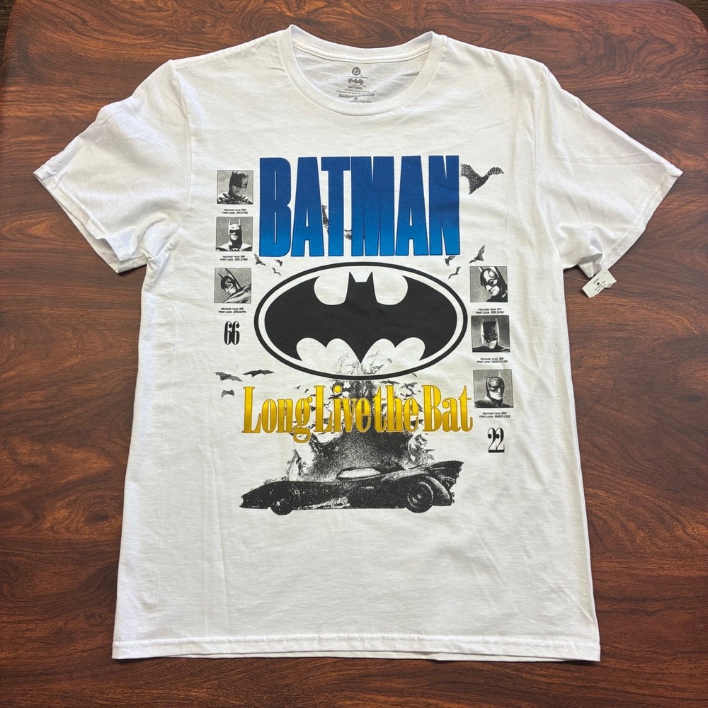 Freeze Batman Graphic T-Shirt Mens Size M White New‎ Long Live the Bat Tee DC